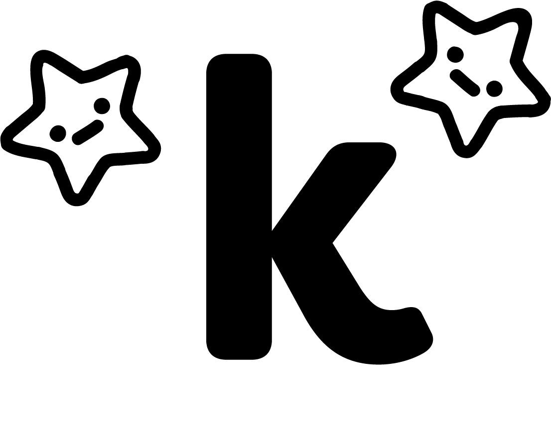 Kendall's personal logo in black and white.