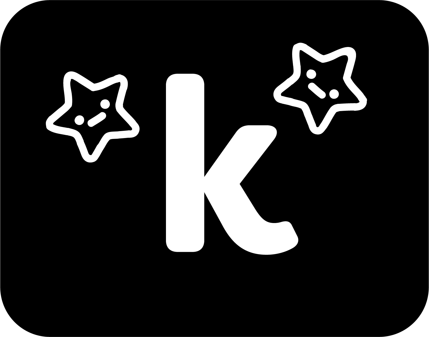Kendall's personal logo with inverted black and white colors.